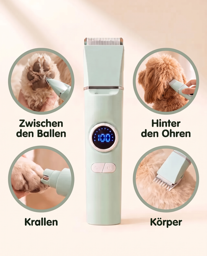 Pfotenruhe 4-in-1 Set – Pfotentrimmer, Krallenschleifer & Schermaschine