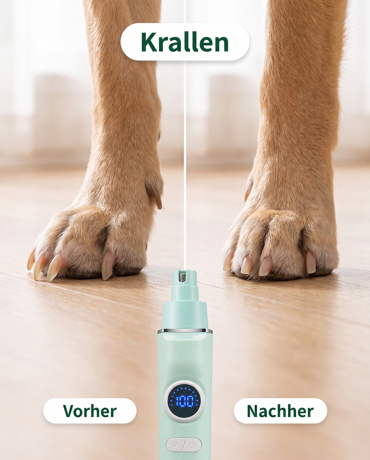Pfotenruhe 4-in-1 Set – Pfotentrimmer, Krallenschleifer & Schermaschine