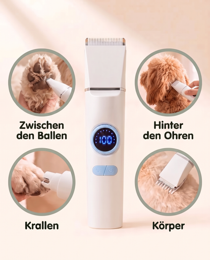 Pfotenruhe 4-in-1 Set – Pfotentrimmer, Krallenschleifer & Schermaschine